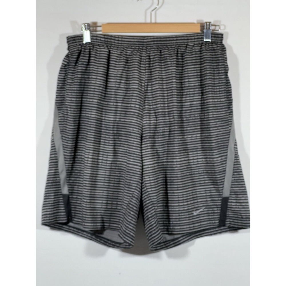 Nike‎ Dri Fit Mens Shorts Large Gray Lined Elastic Waist Drawstring